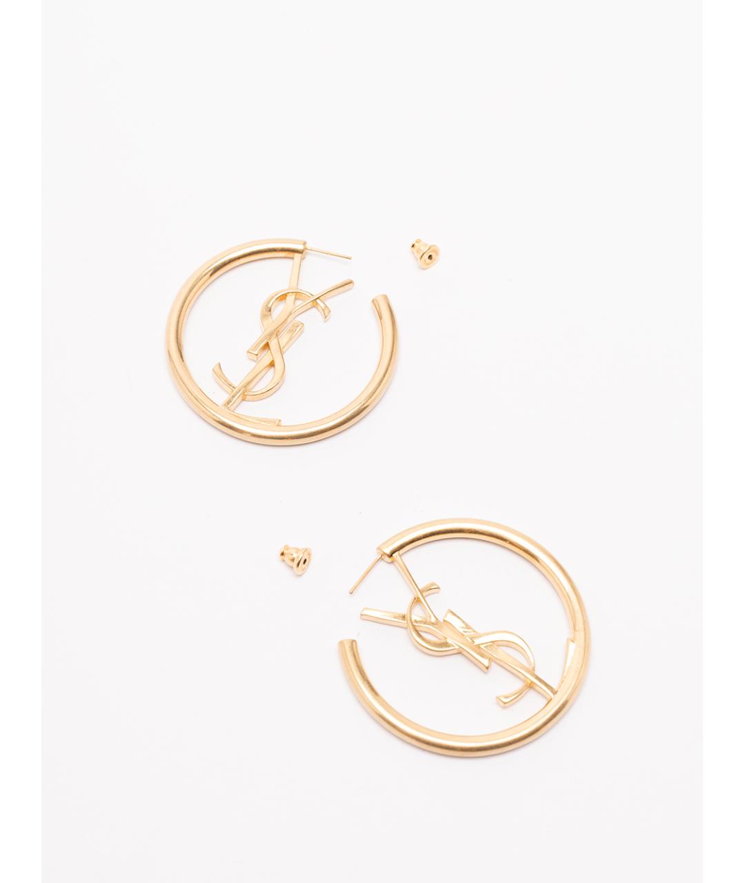 SAINT LAURENT Золотые металлические серьги, фото 2