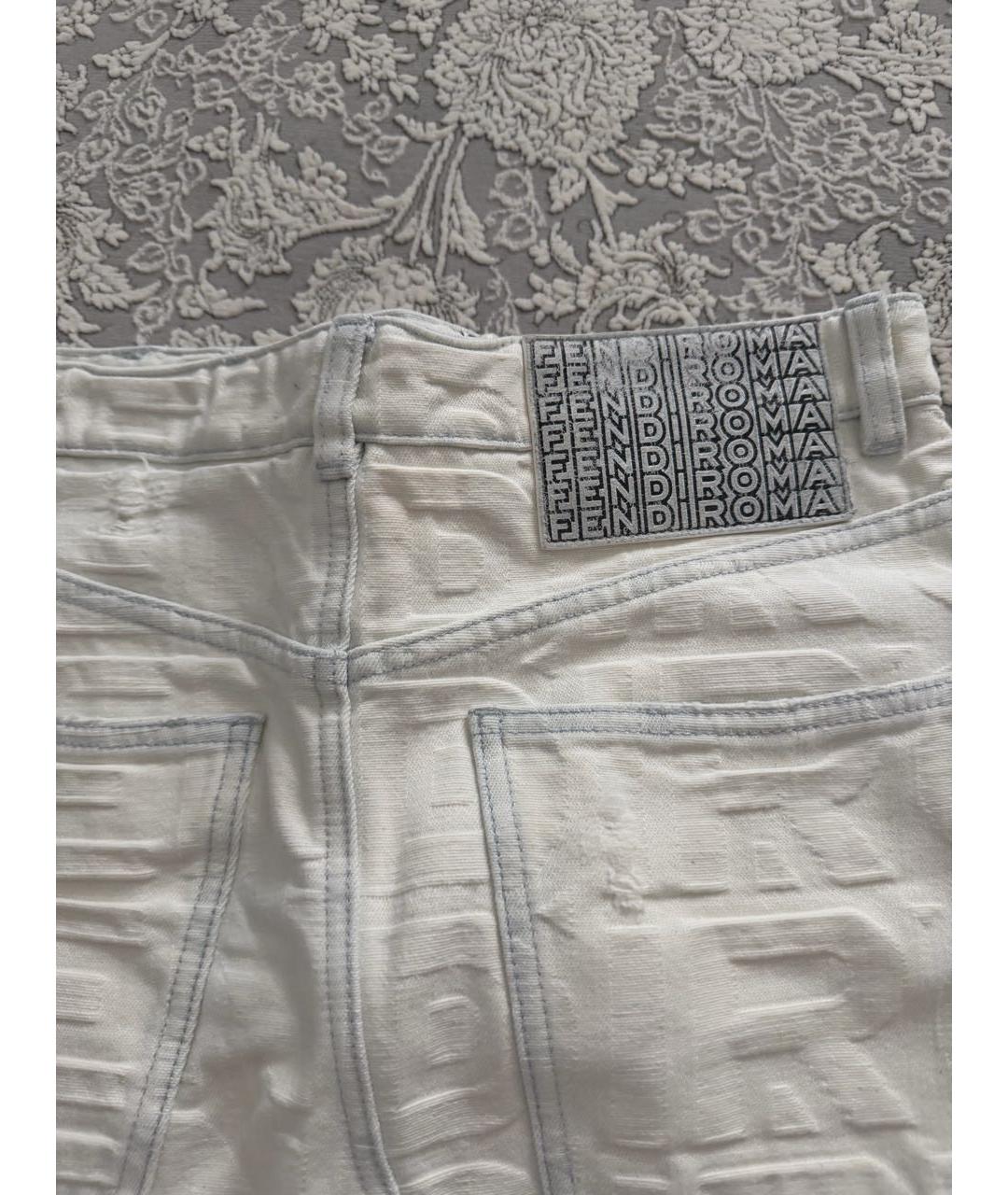 FENDI Белая деним юбка макси, фото 3