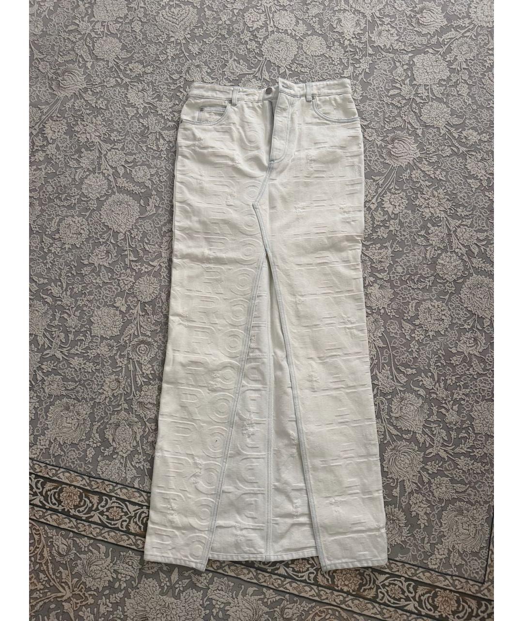 FENDI Белая деним юбка макси, фото 5