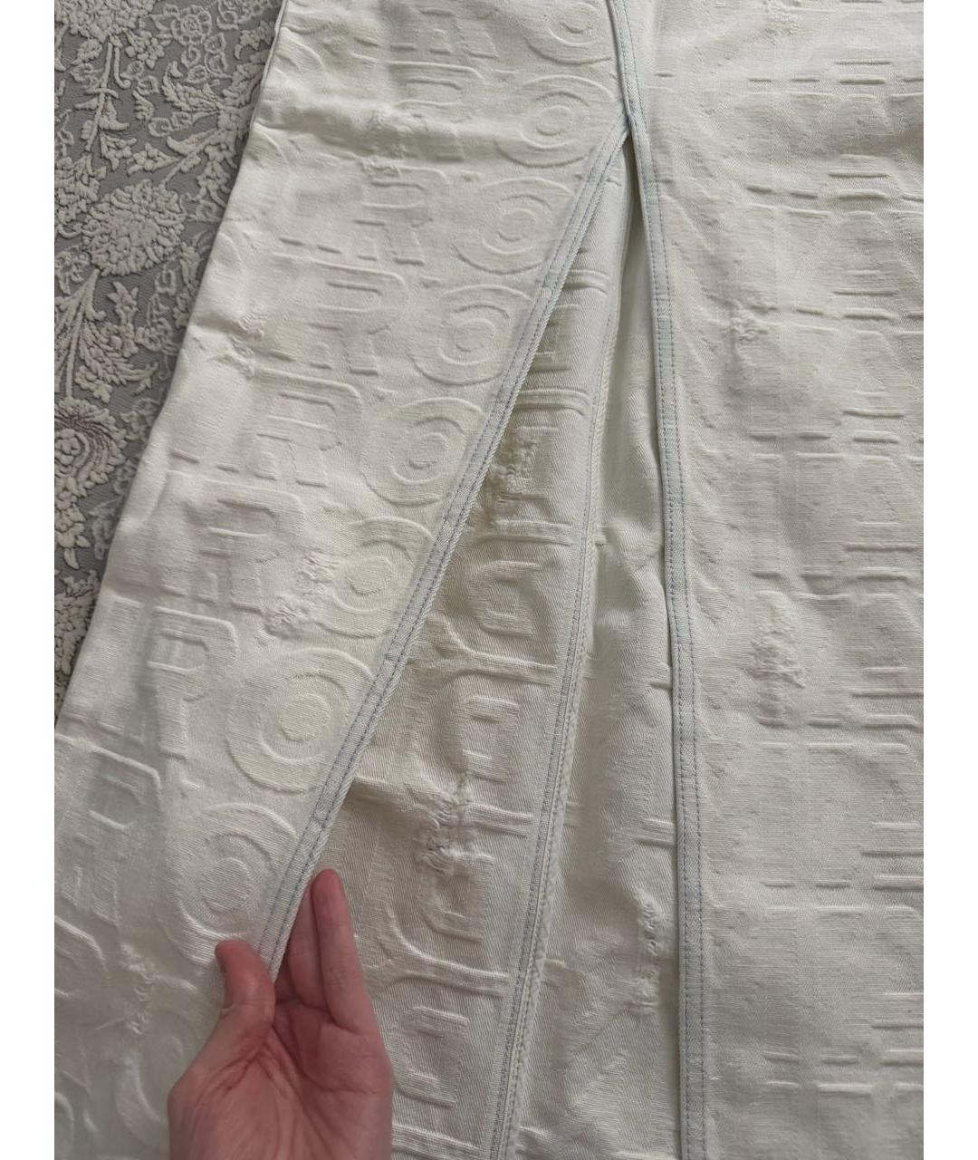 FENDI Белая деним юбка макси, фото 2