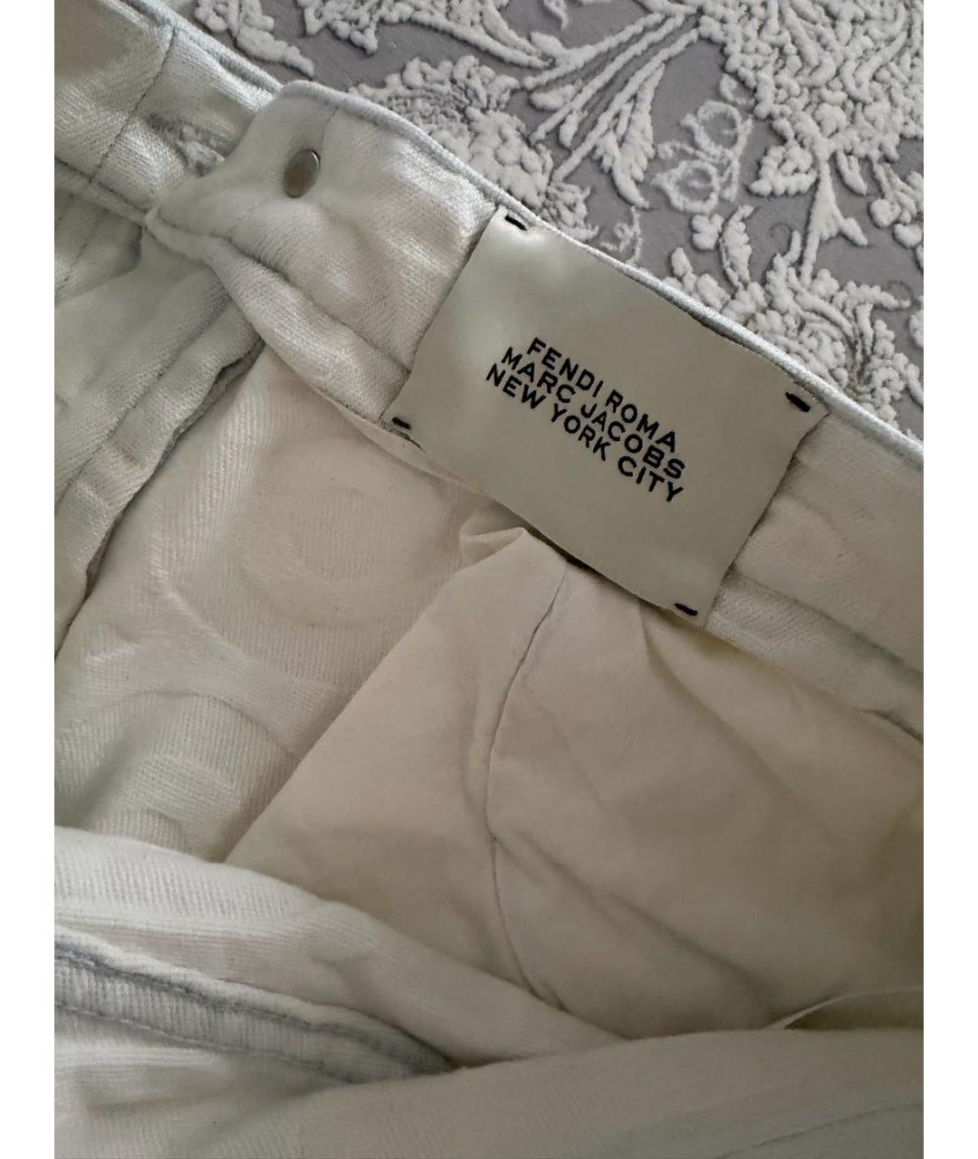 FENDI Белая деним юбка макси, фото 4