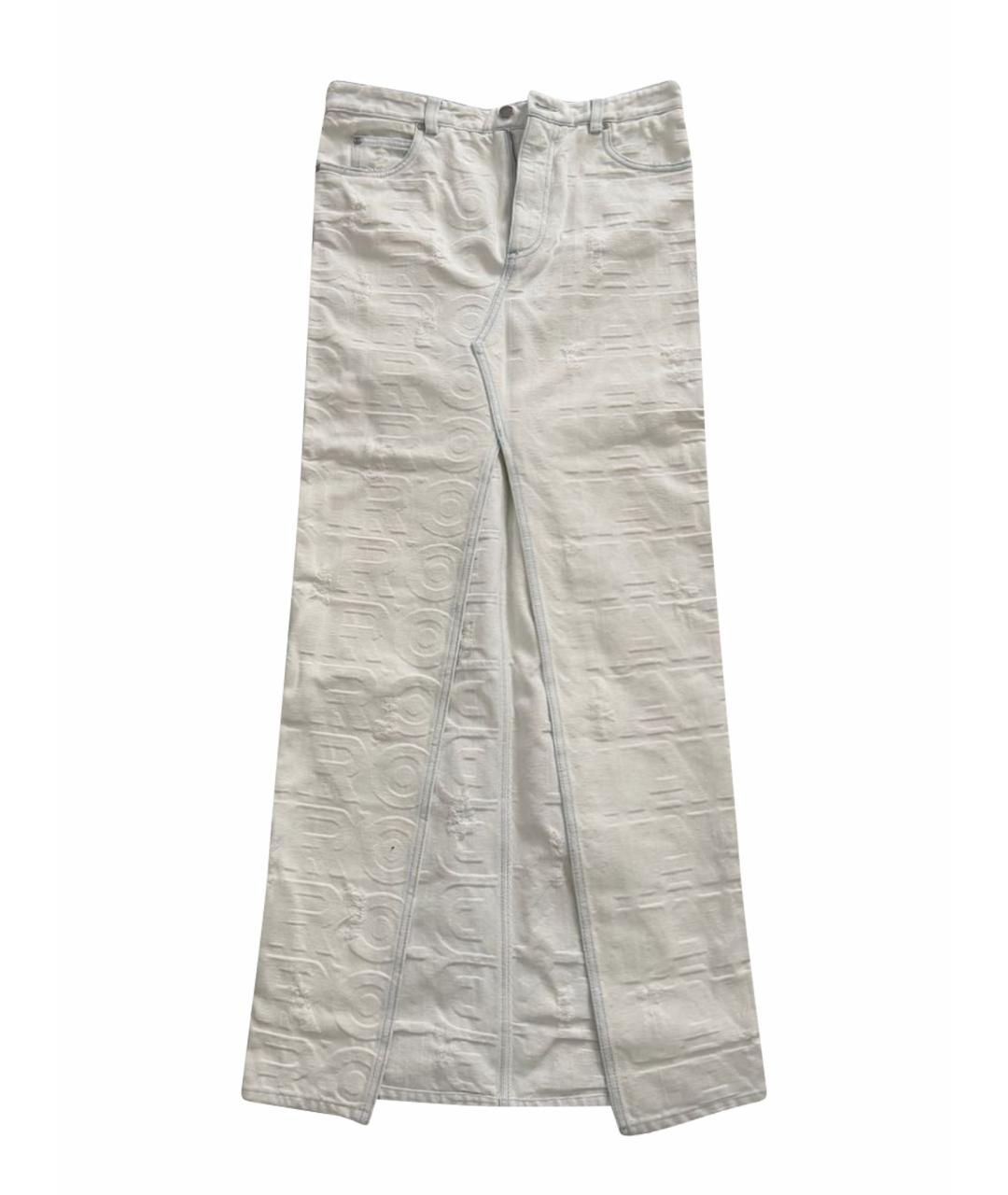 FENDI Белая деним юбка макси, фото 1