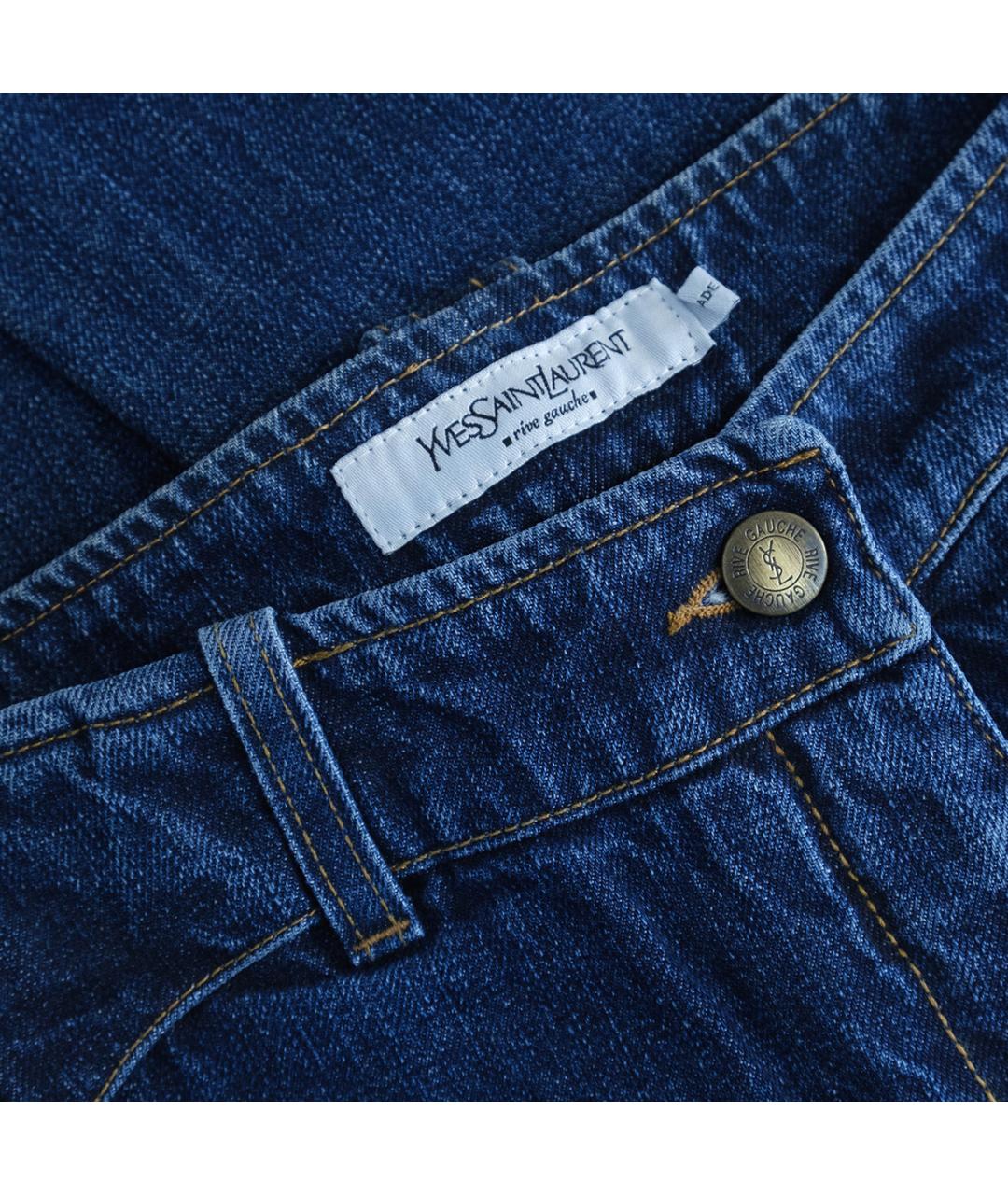 SAINT LAURENT Синие хлопковые прямые джинсы, фото 3