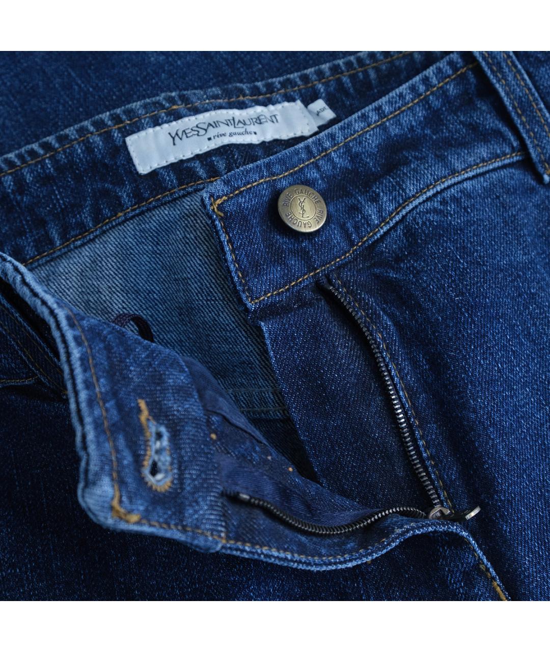 SAINT LAURENT Синие хлопковые прямые джинсы, фото 4