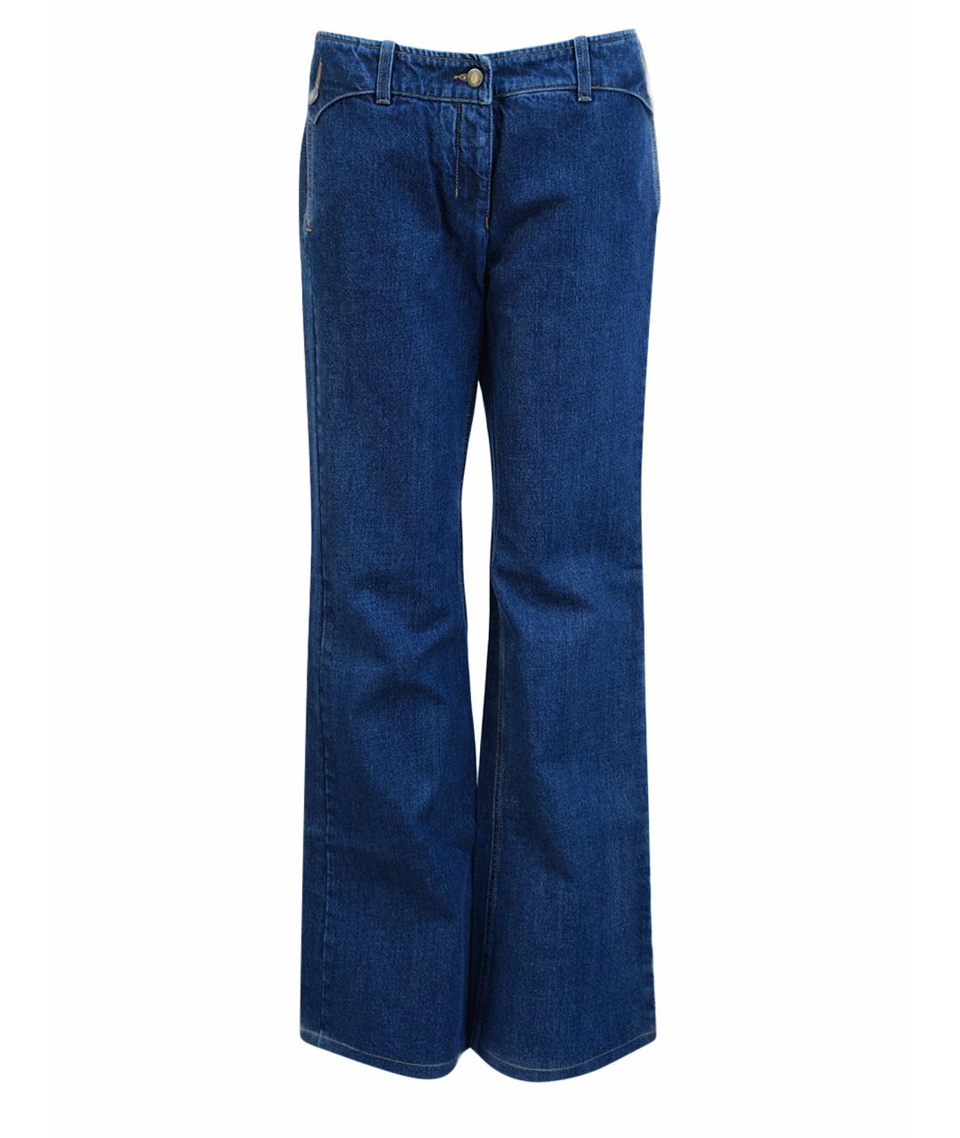 SAINT LAURENT Синие хлопковые прямые джинсы, фото 1