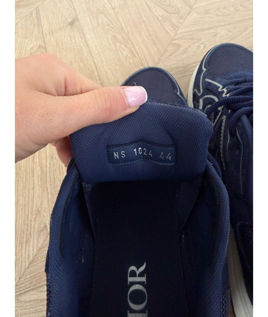 CHRISTIAN DIOR Темно-синие замшевые низкие кроссовки / кеды, фото 5