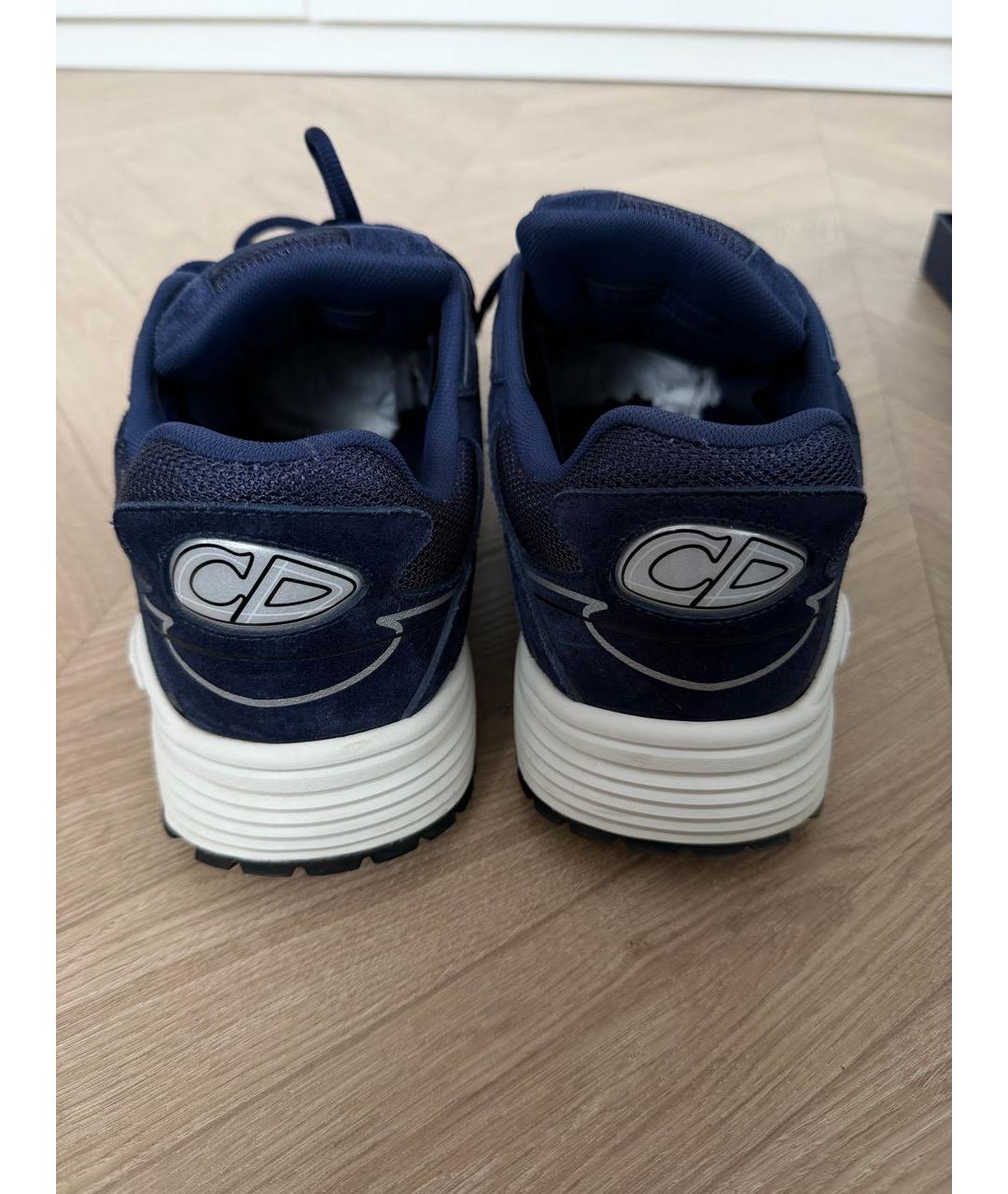 CHRISTIAN DIOR Темно-синие замшевые низкие кроссовки / кеды, фото 4