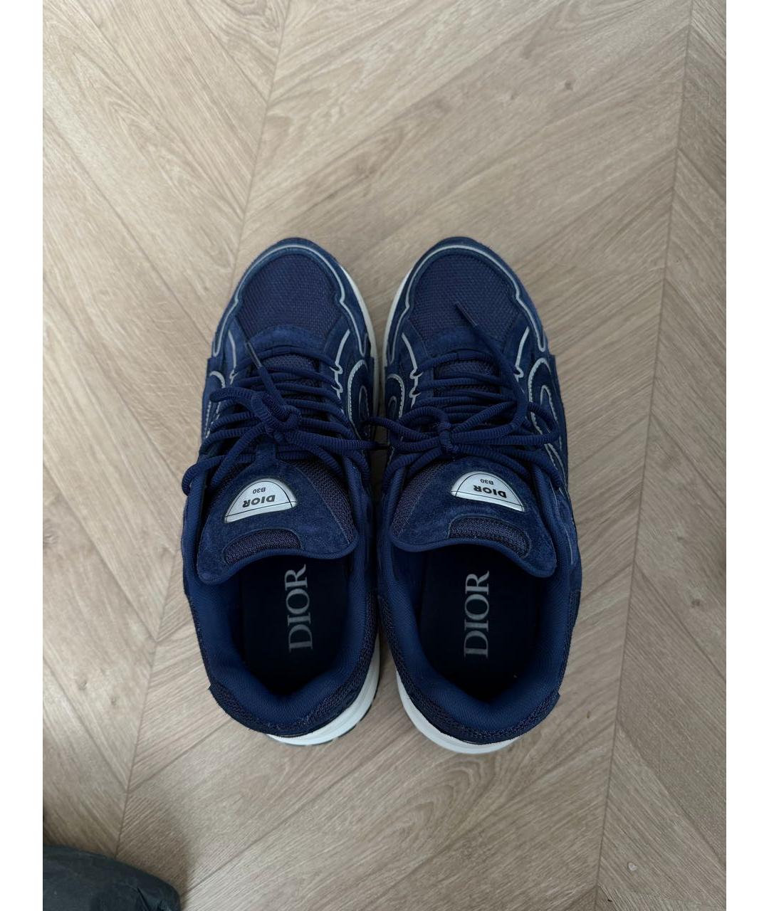 CHRISTIAN DIOR Темно-синие замшевые низкие кроссовки / кеды, фото 3