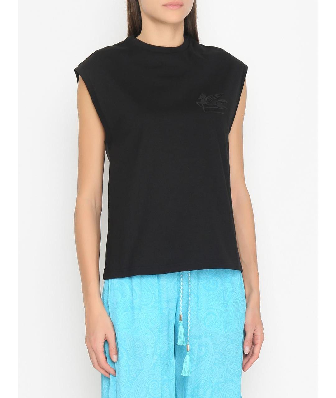 ETRO Черная хлопковая футболка, фото 2