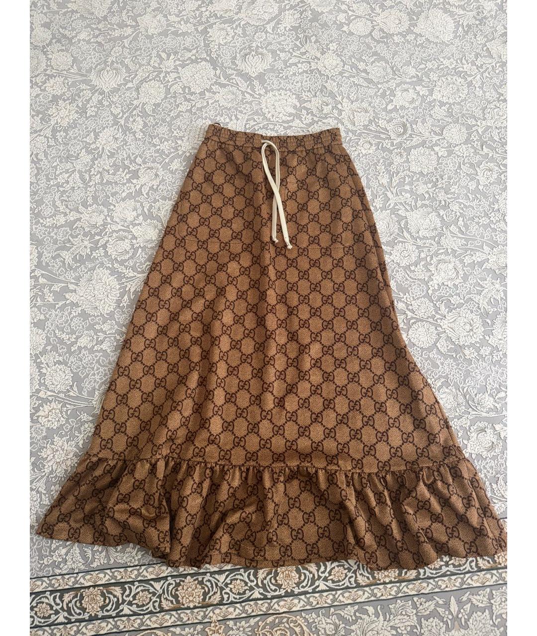 GUCCI Коричневая юбка макси, фото 4