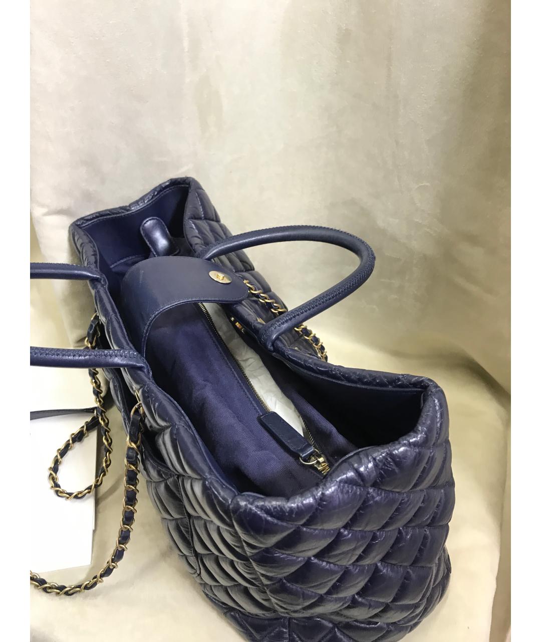 CHANEL Фиолетовая кожаная сумка тоут, фото 4