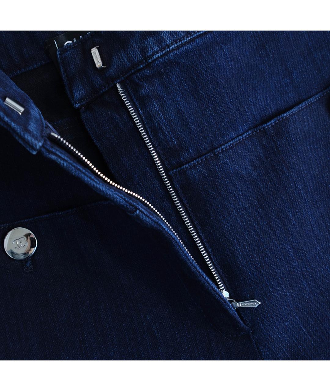 CHANEL Темно-синие хлопковые джинсы клеш, фото 4