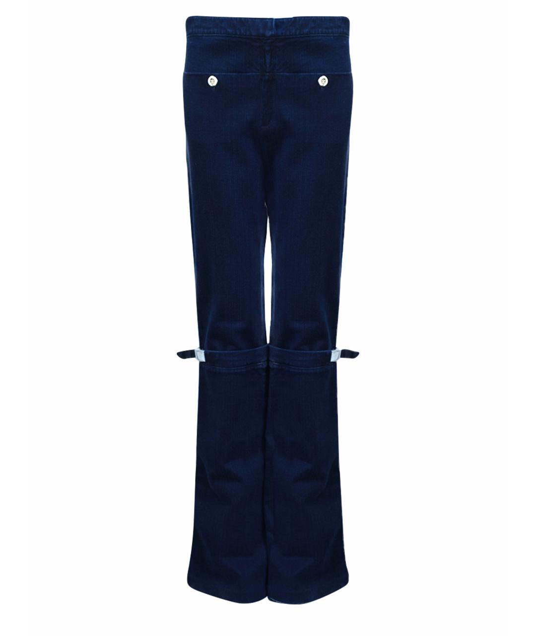 CHANEL Темно-синие хлопковые джинсы клеш, фото 1