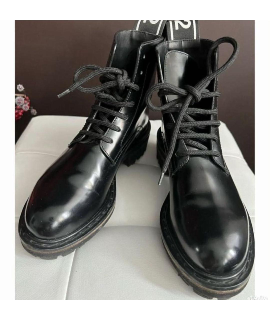 DSQUARED2 Черные кожаные ботинки, фото 5