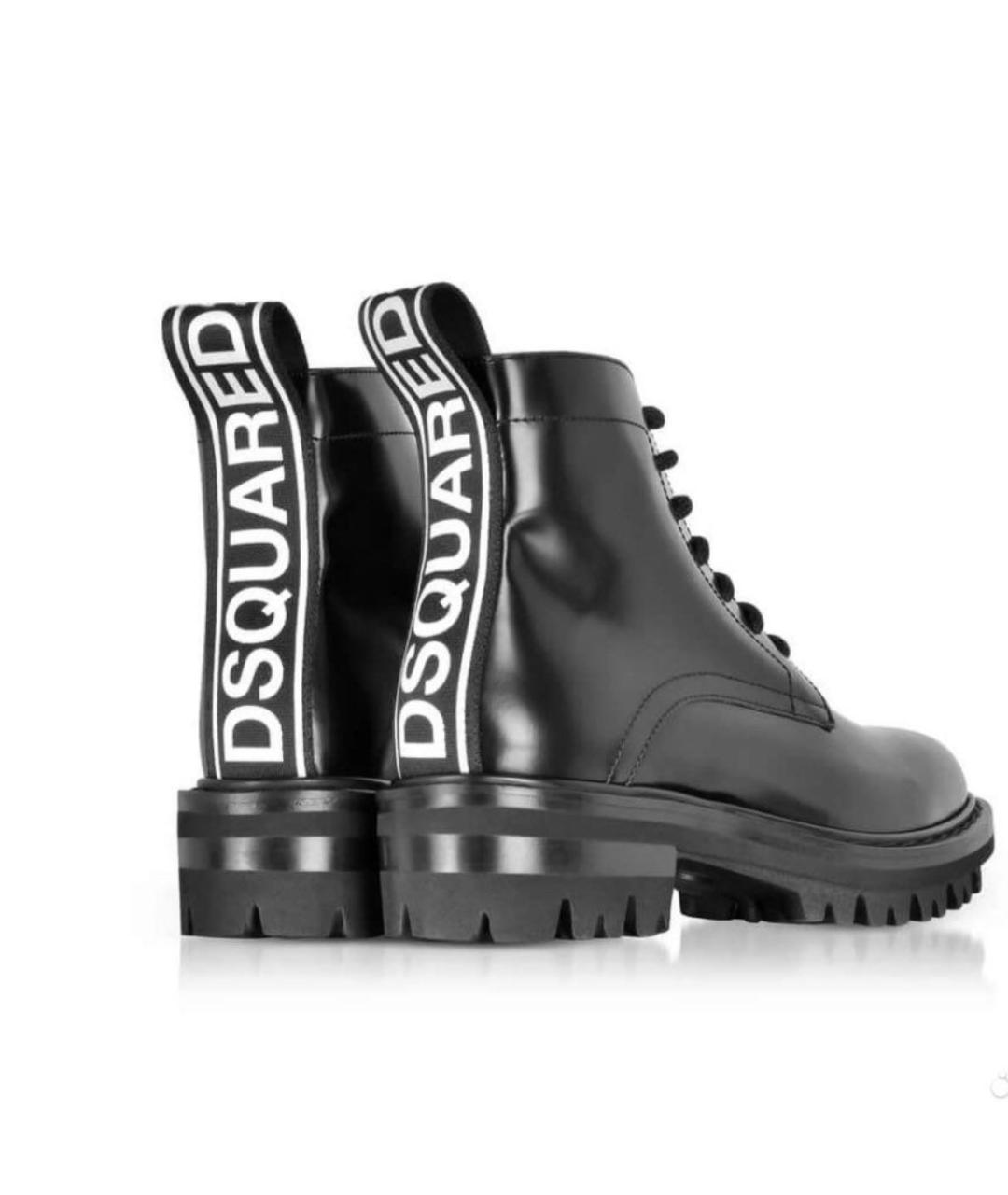 DSQUARED2 Черные кожаные ботинки, фото 2
