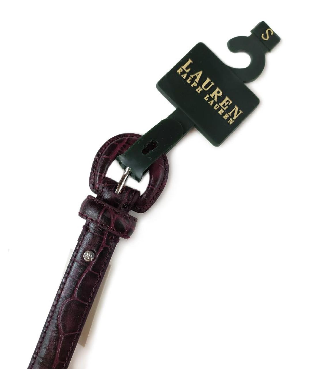 RALPH LAUREN Фиолетовый кожаный ремень, фото 2