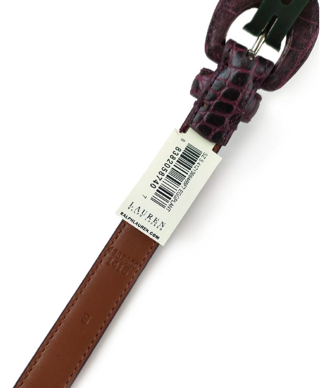 RALPH LAUREN Фиолетовый кожаный ремень, фото 3