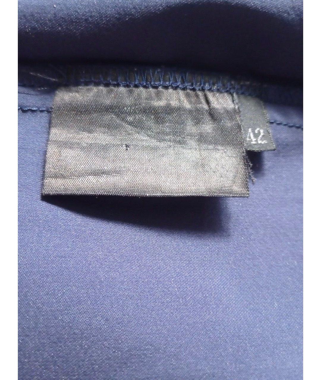 PRADA Синие синтетические прямые брюки, фото 5