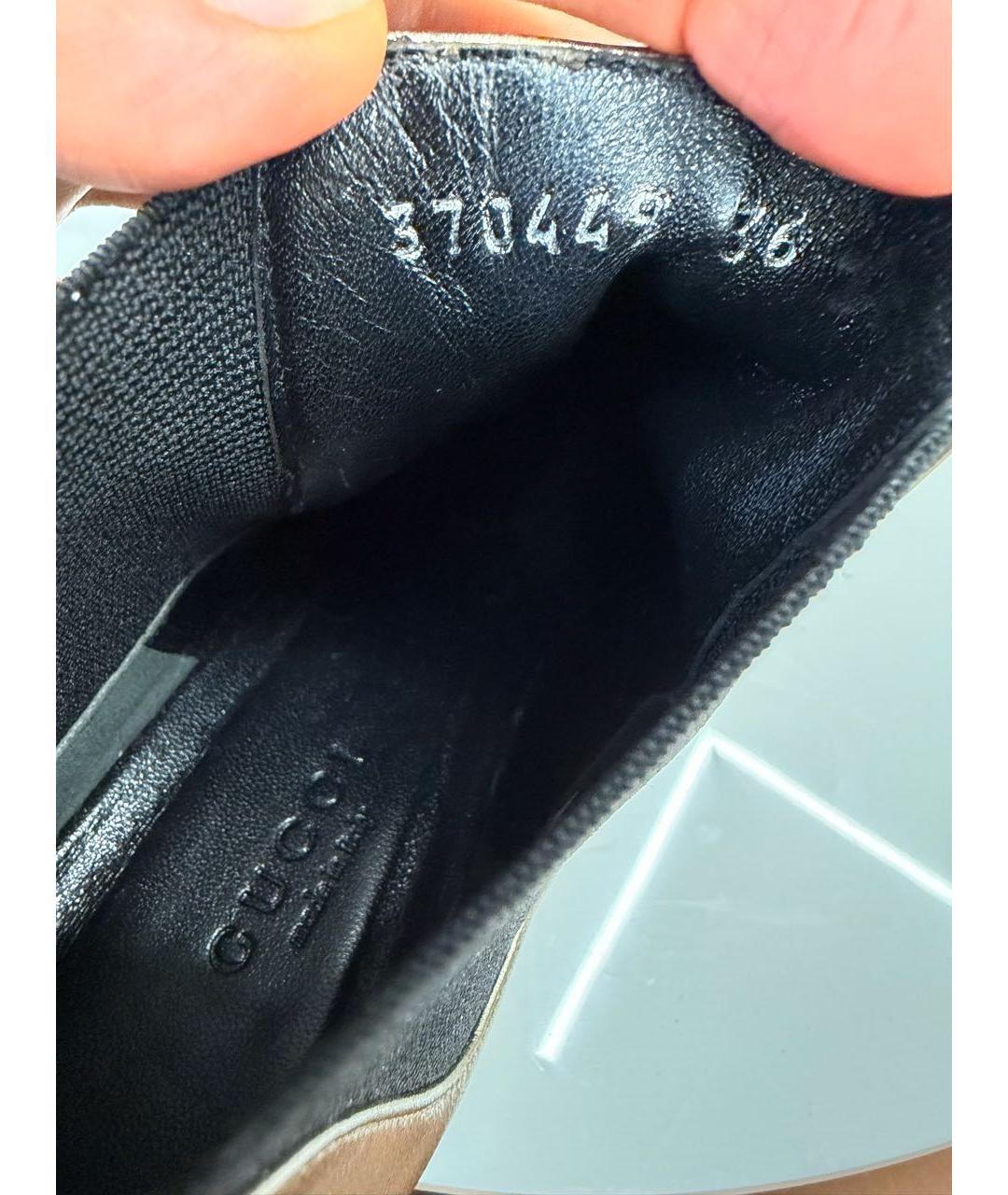 GUCCI Золотые кожаные ботильоны, фото 5