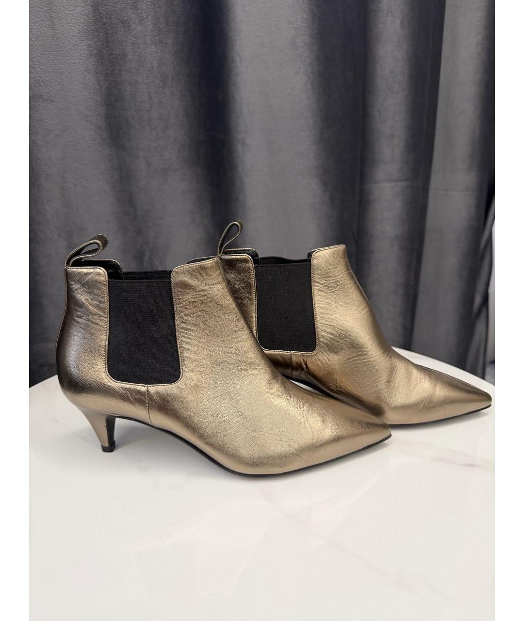 GUCCI Золотые кожаные ботильоны, фото 8