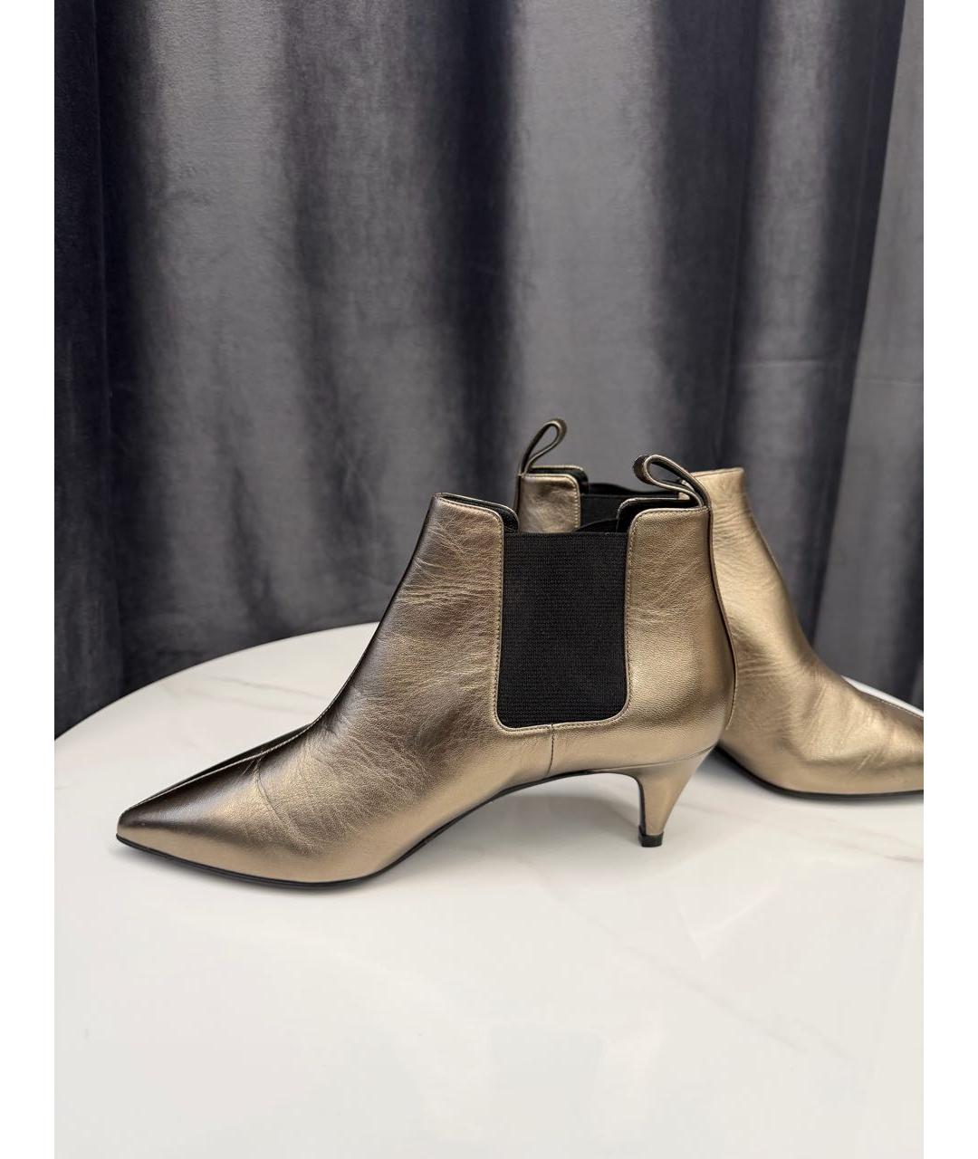 GUCCI Золотые кожаные ботильоны, фото 7