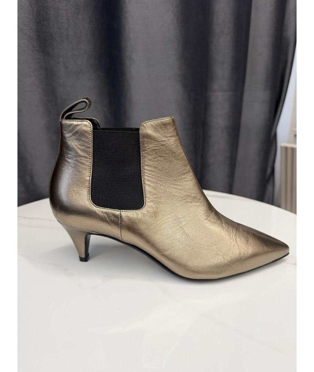 GUCCI Золотые кожаные ботильоны, фото 9