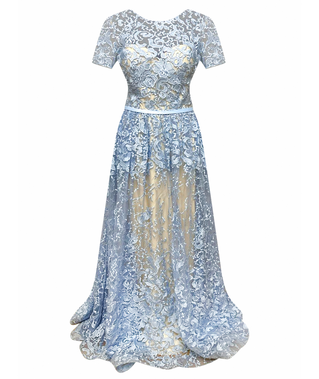 BASIX Голубое кружевное вечернее платье, фото 1