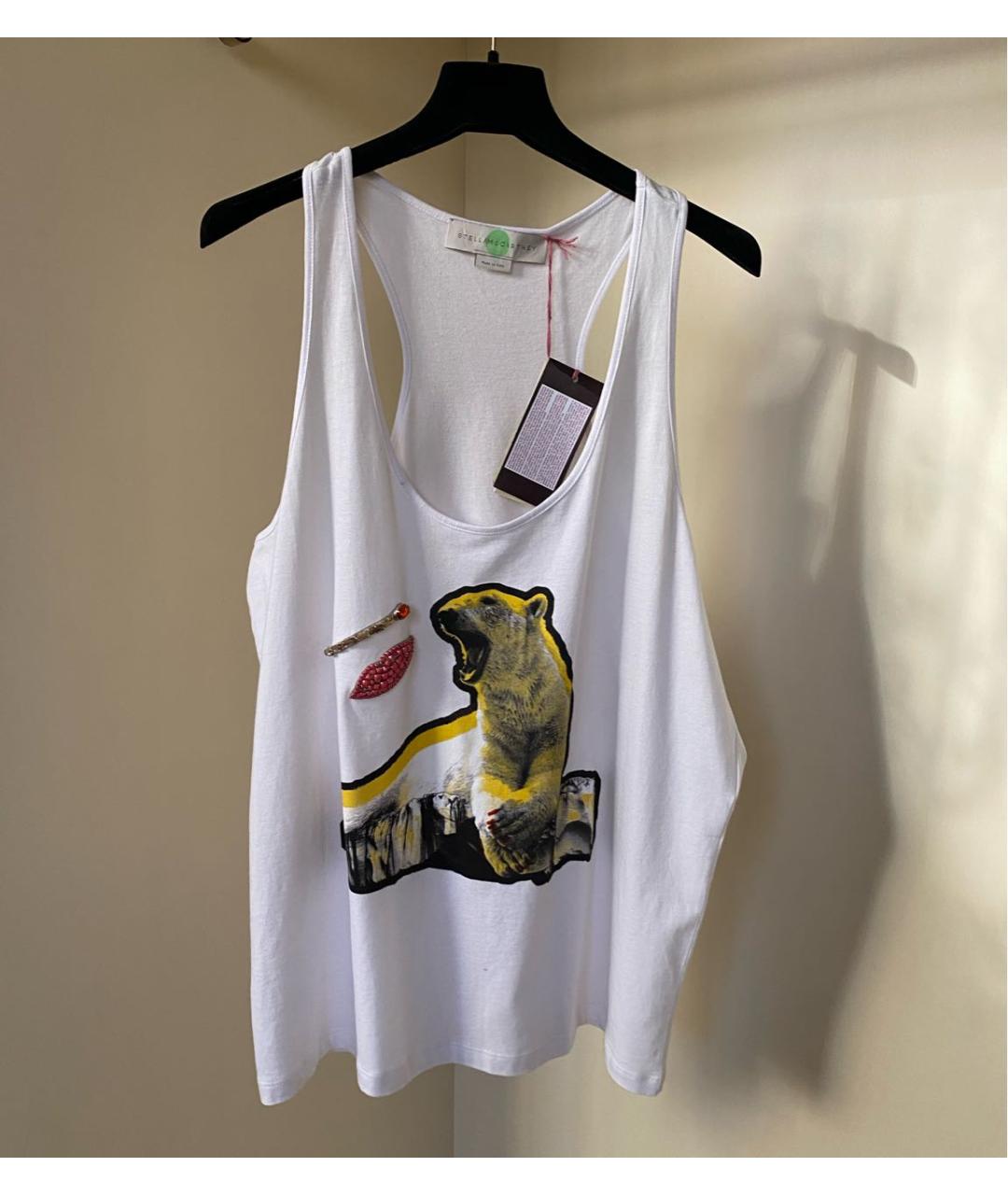 STELLA MCCARTNEY Белая хлопковая майка, фото 2