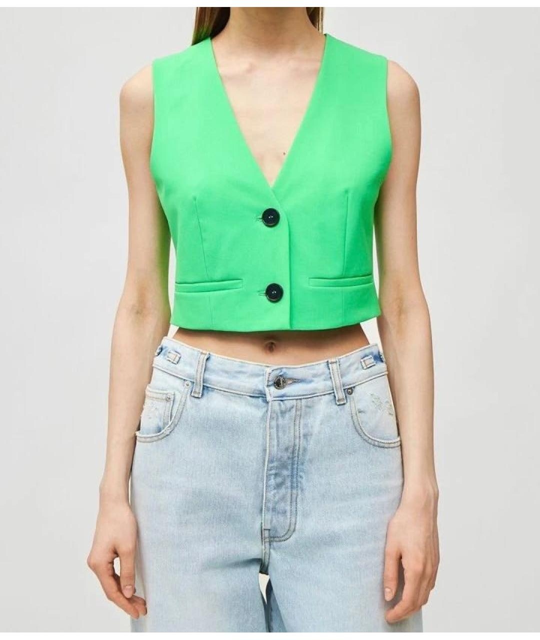 MSGM Зеленый шерстяной жилет, фото 2