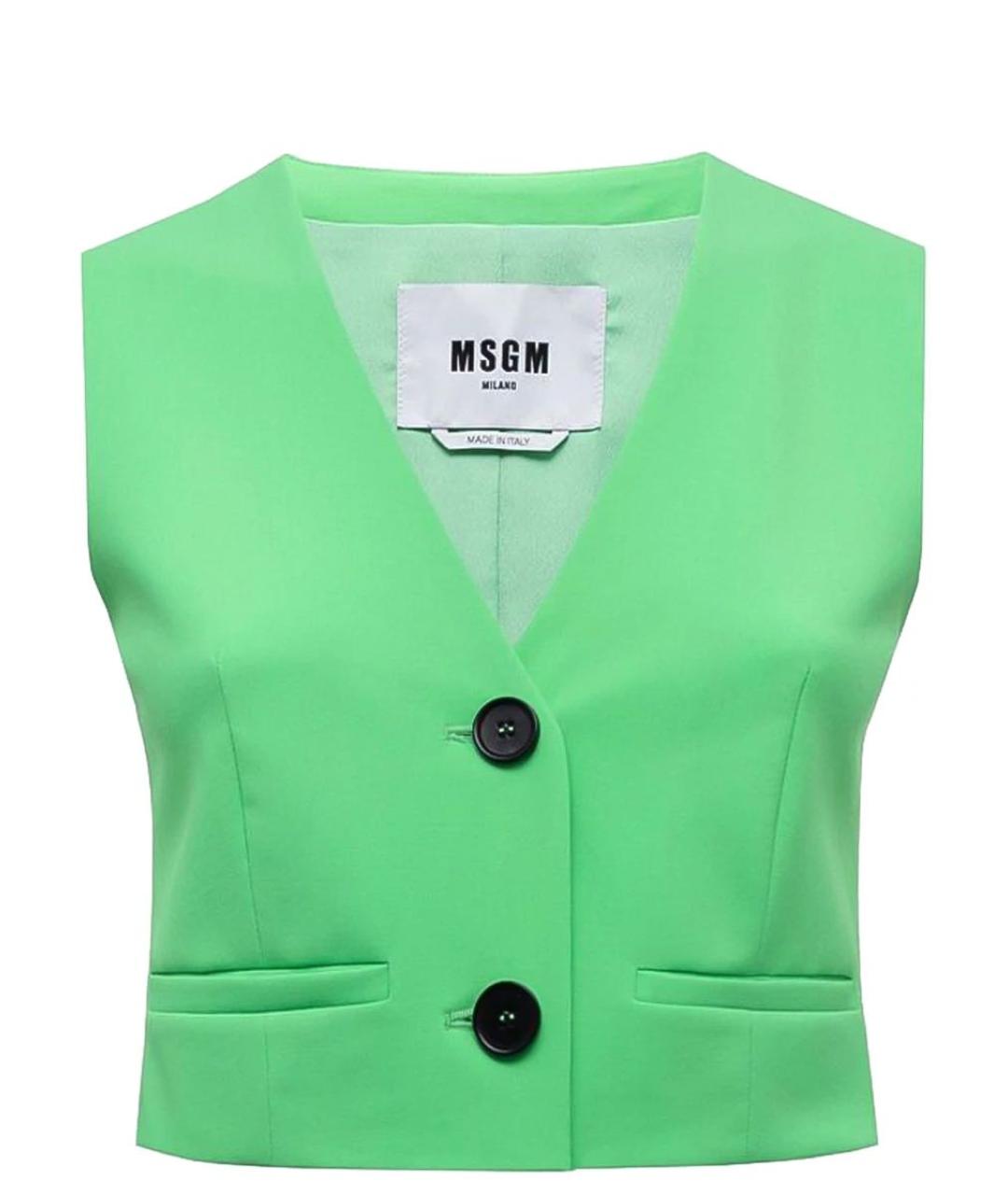 MSGM Зеленый шерстяной жилет, фото 1