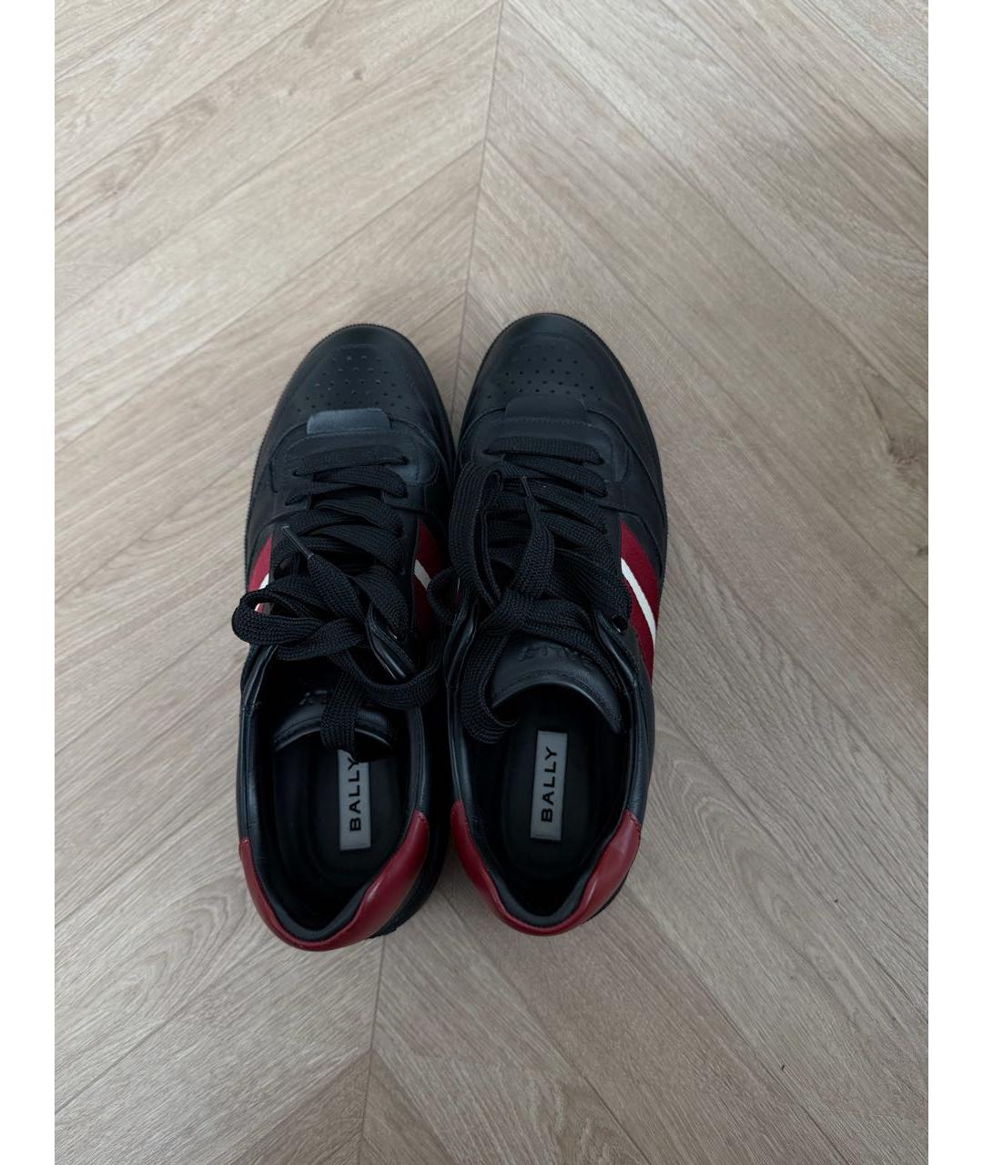 BALLY Черные кожаные низкие кроссовки / кеды, фото 3
