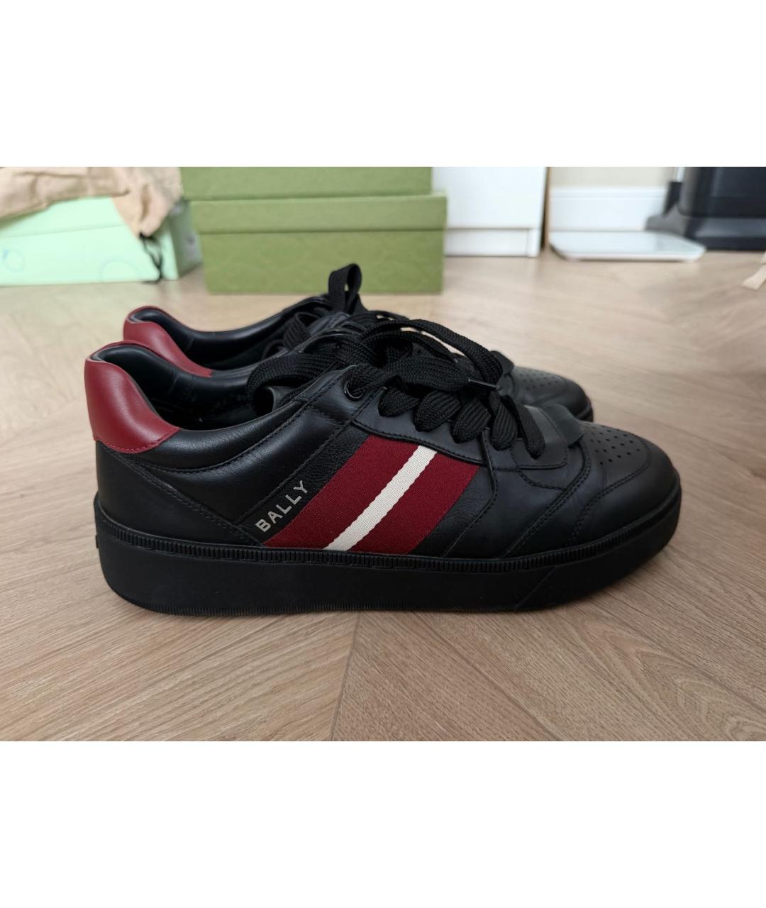 BALLY Черные кожаные низкие кроссовки / кеды, фото 7