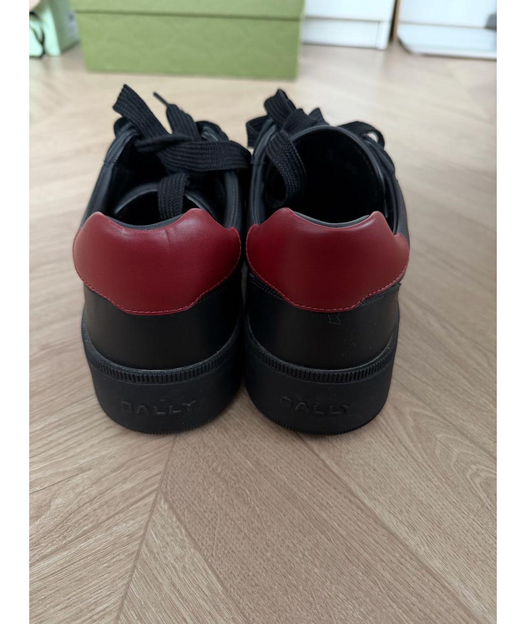 BALLY Черные кожаные низкие кроссовки / кеды, фото 4