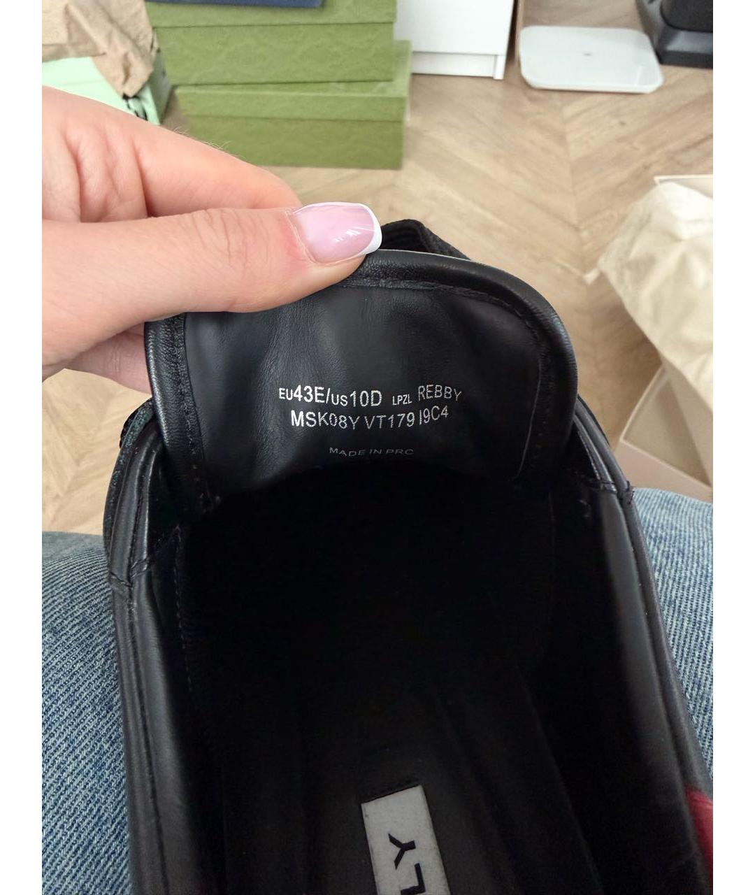 BALLY Черные кожаные низкие кроссовки / кеды, фото 5