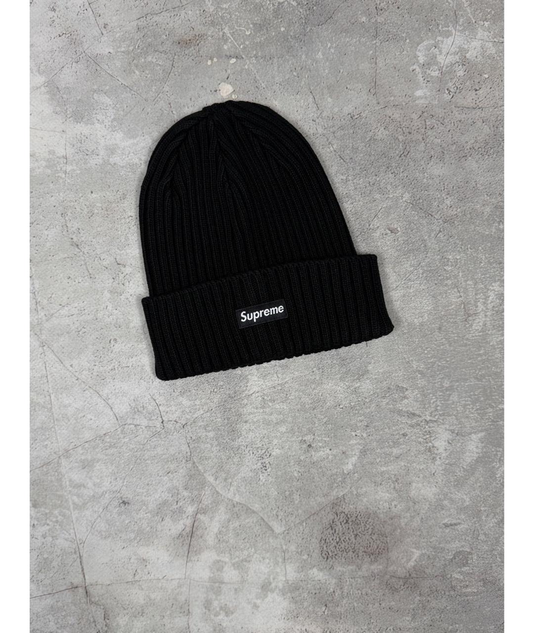 SUPREME Черная хлопковая шапка, фото 3