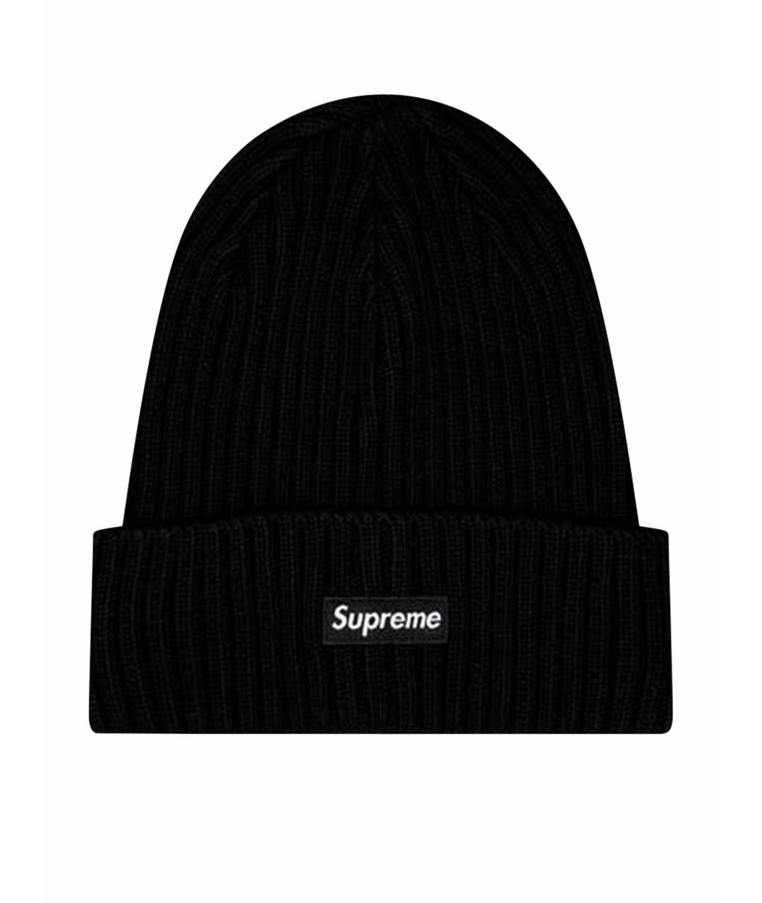 SUPREME Черная хлопковая шапка, фото 1