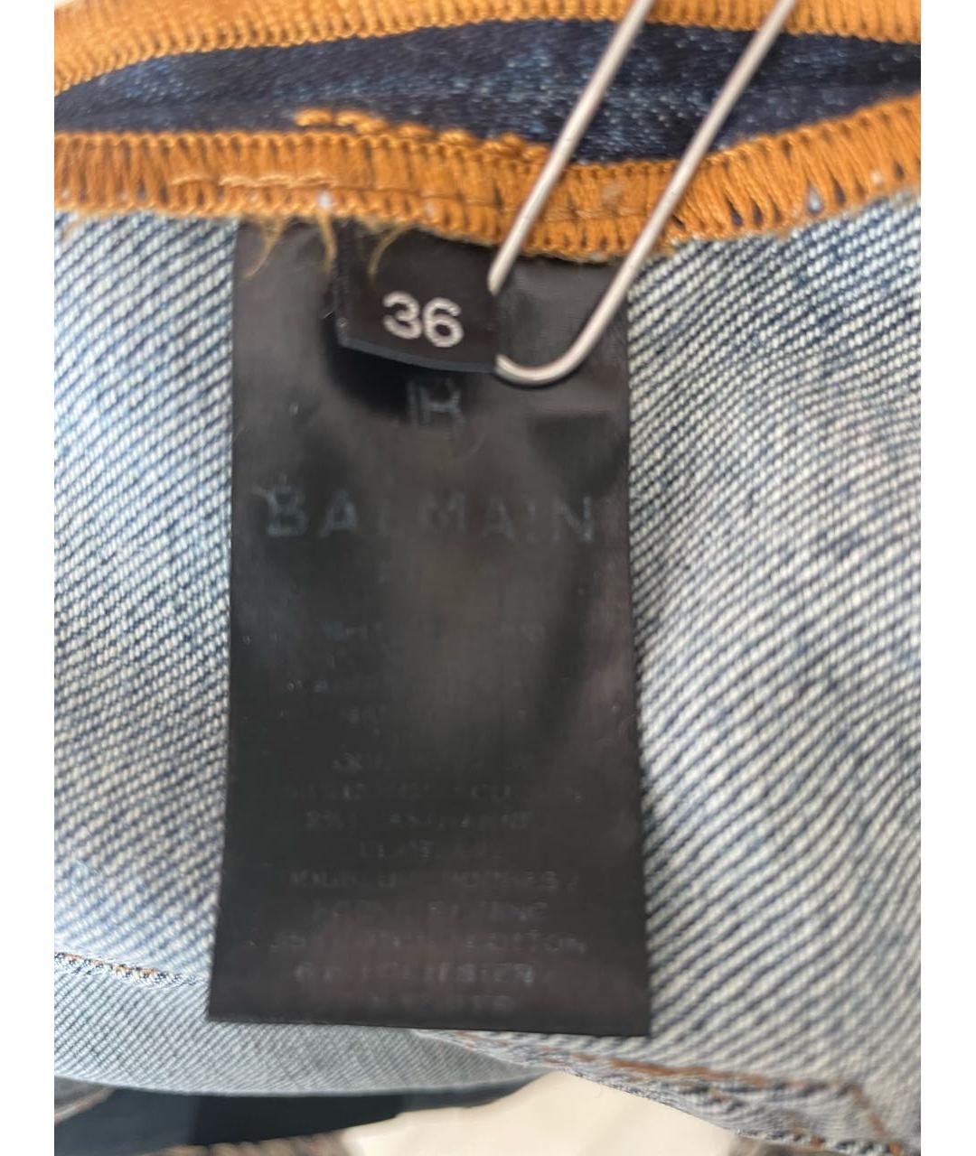 BALMAIN Голубые хлопковые прямые джинсы, фото 6