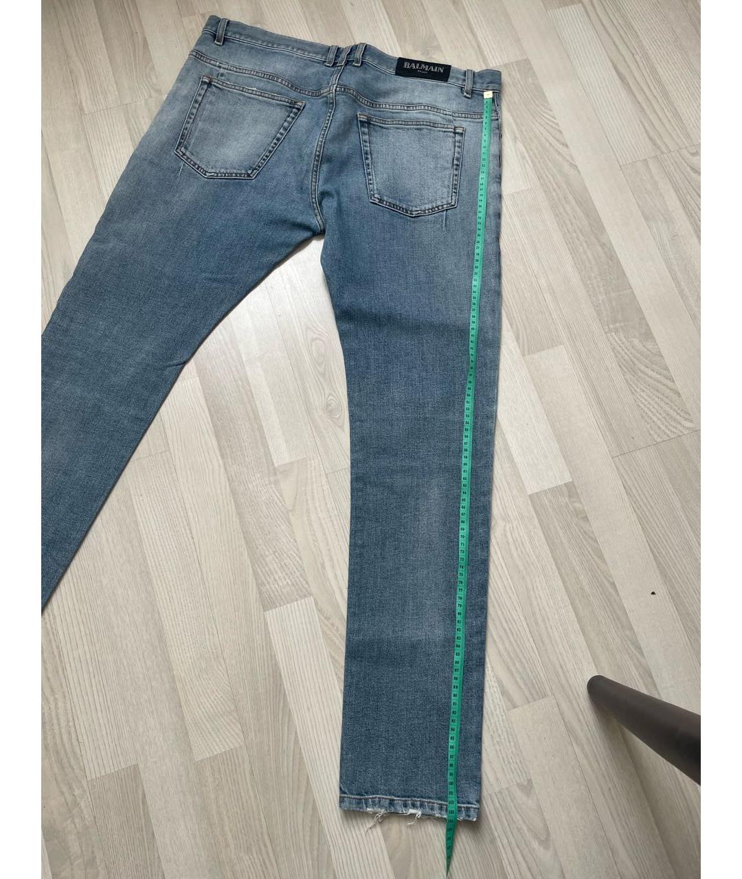 BALMAIN Голубые хлопковые прямые джинсы, фото 7