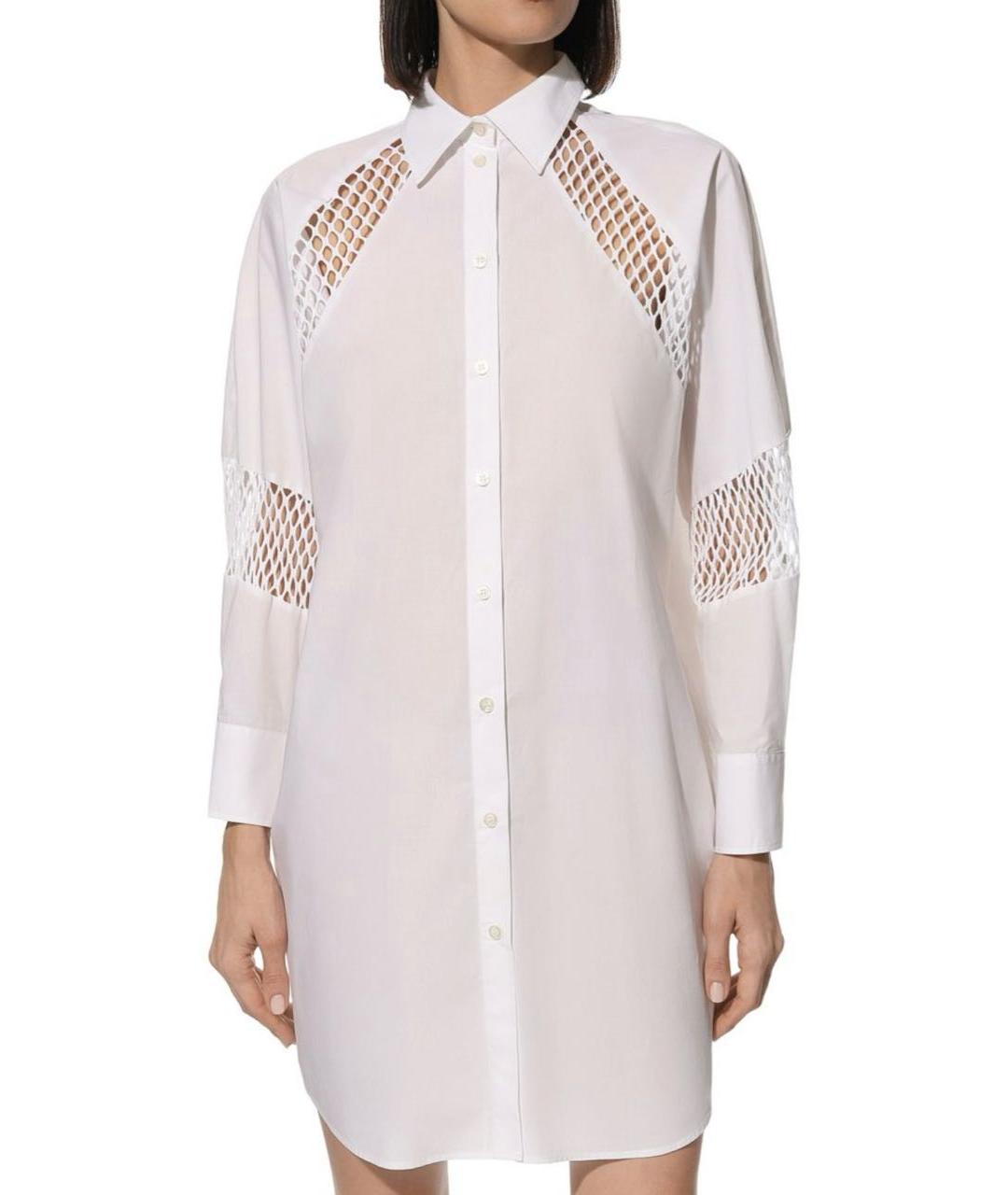 MSGM Белое хлопковое повседневное платье, фото 2