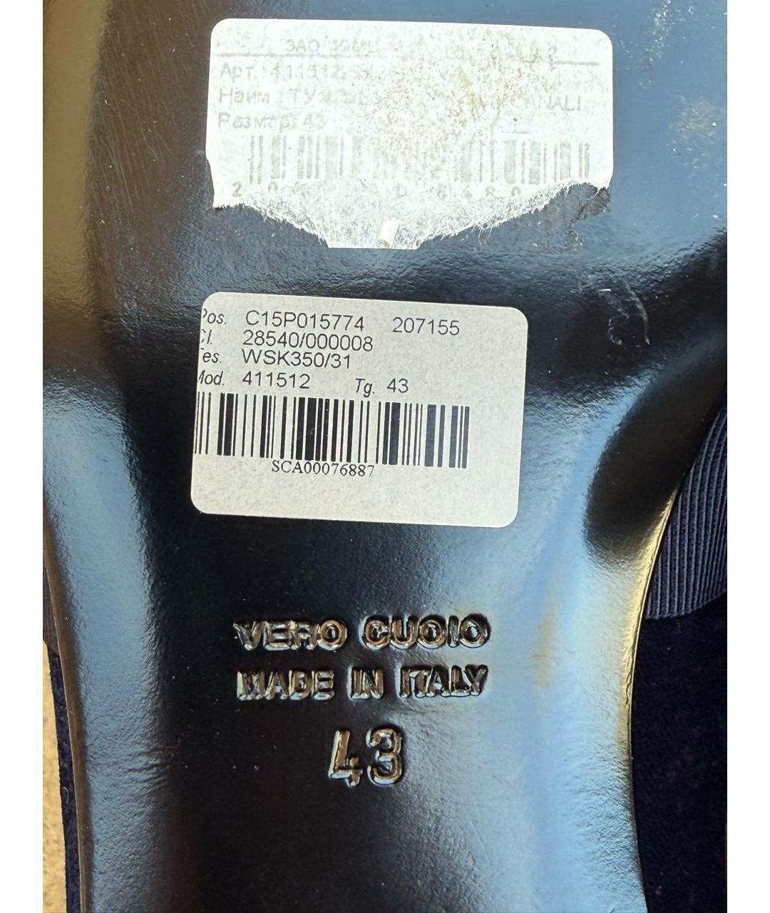 CANALI Темно-синие бархатные лоферы, фото 5