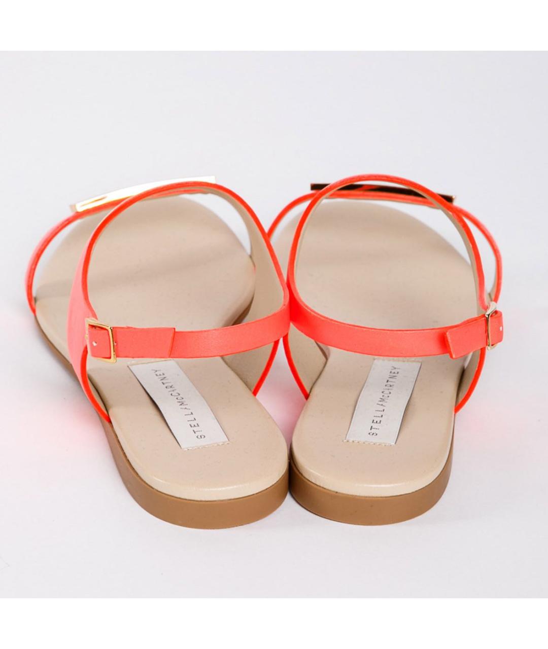 STELLA MCCARTNEY Коралловые сандалии из искусственной кожи, фото 4