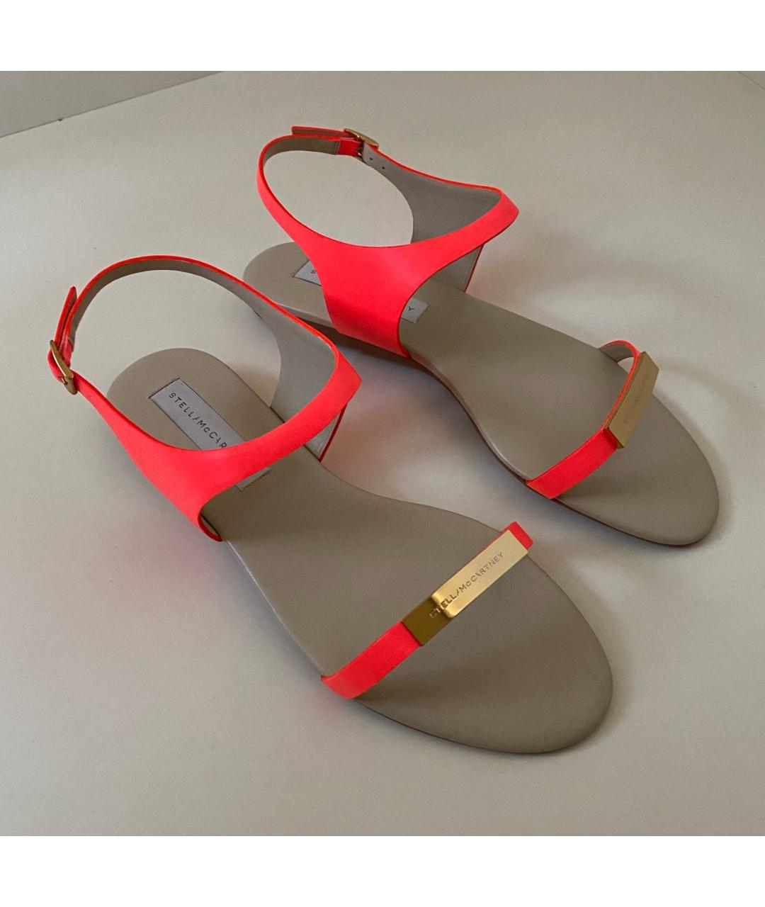 STELLA MCCARTNEY Коралловые сандалии из искусственной кожи, фото 6