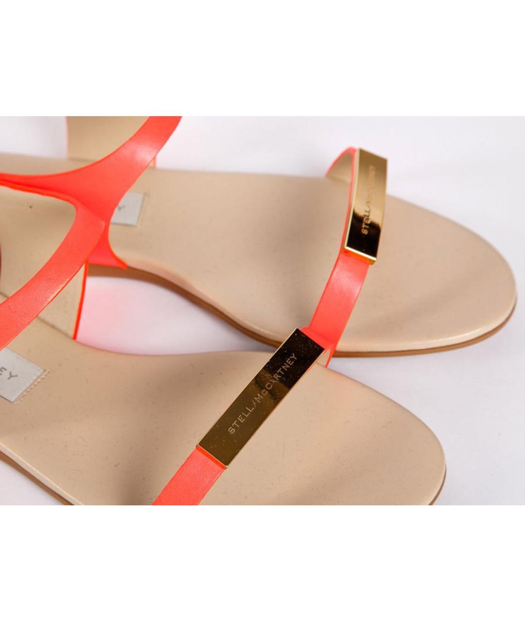 STELLA MCCARTNEY Коралловые сандалии из искусственной кожи, фото 3