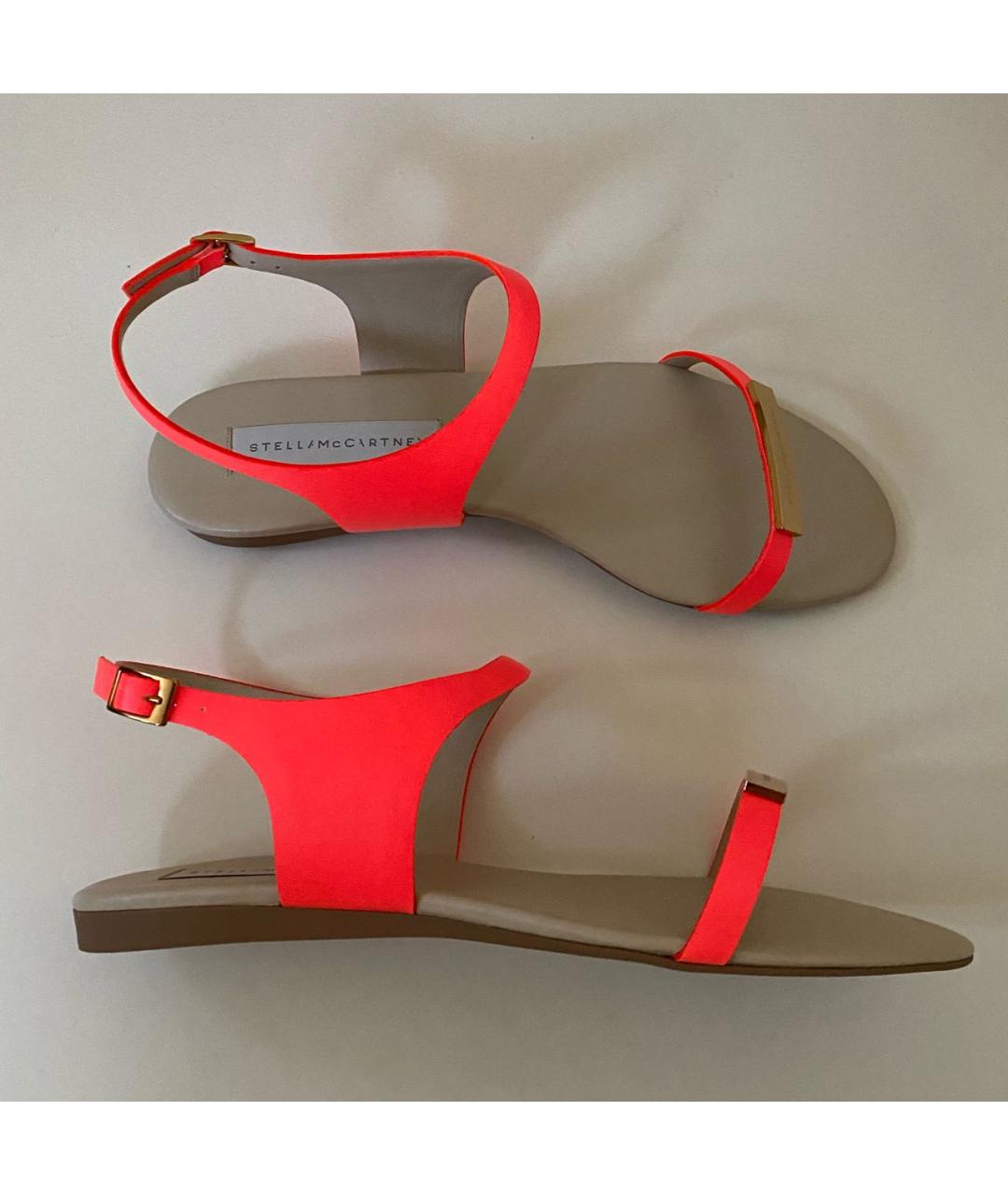 STELLA MCCARTNEY Коралловые сандалии из искусственной кожи, фото 7