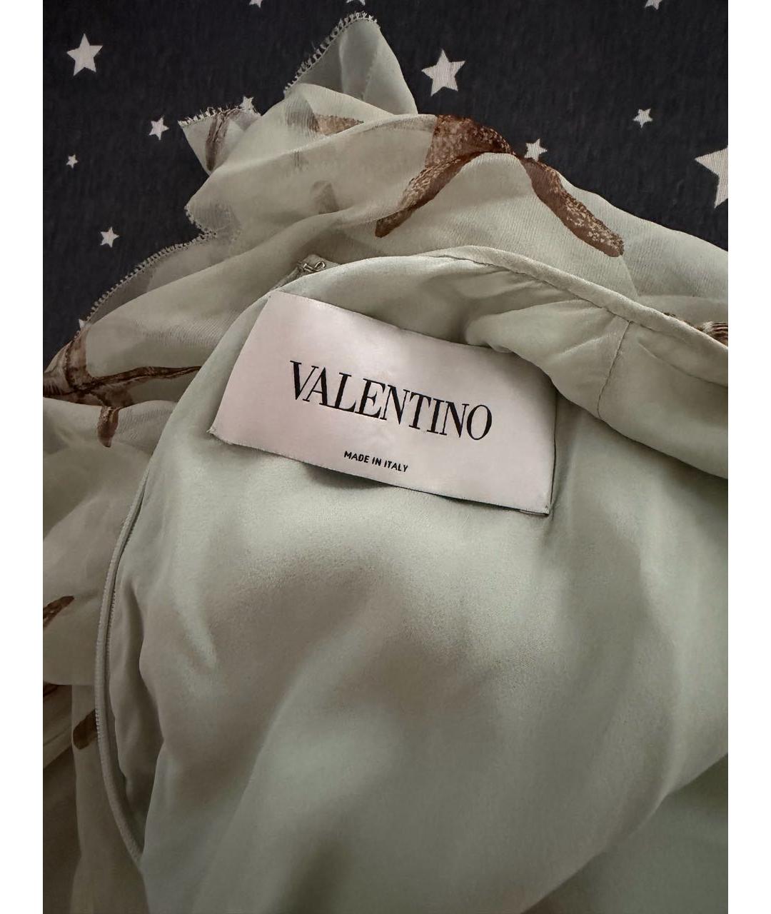 VALENTINO Салатовыое шелковое повседневное платье, фото 3
