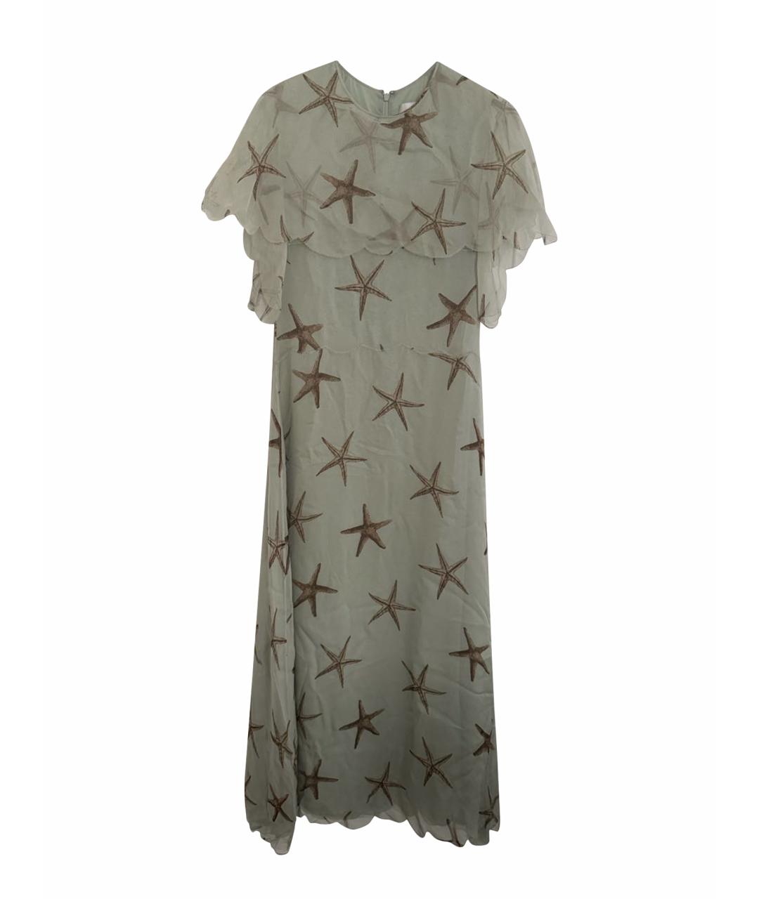 VALENTINO Салатовыое шелковое повседневное платье, фото 1