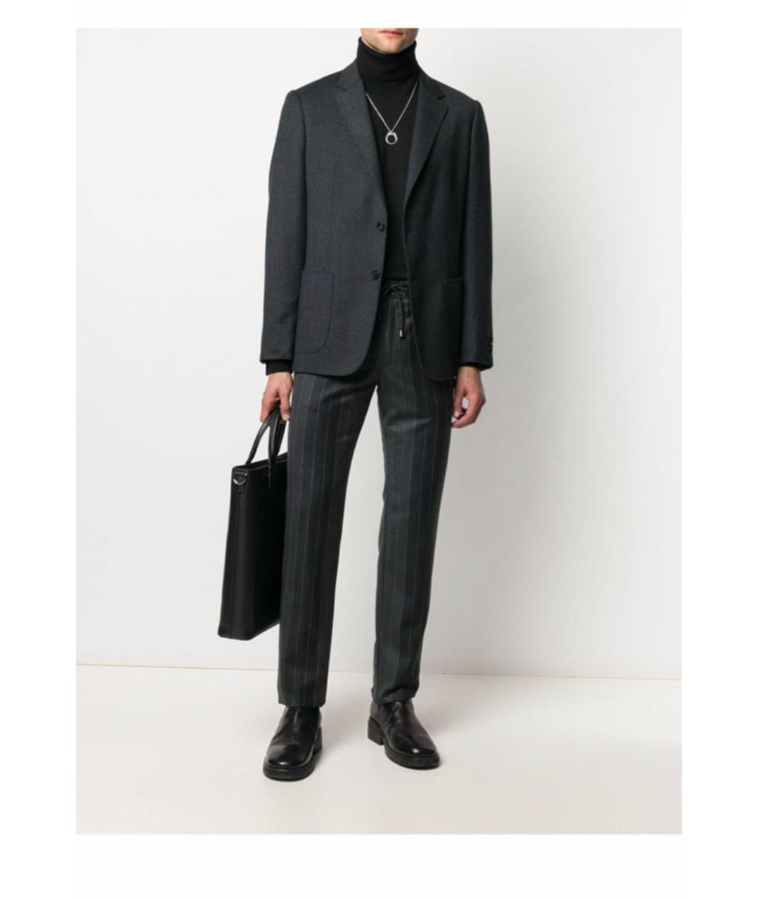 ETRO Серые шерстяные повседневные брюки, фото 2