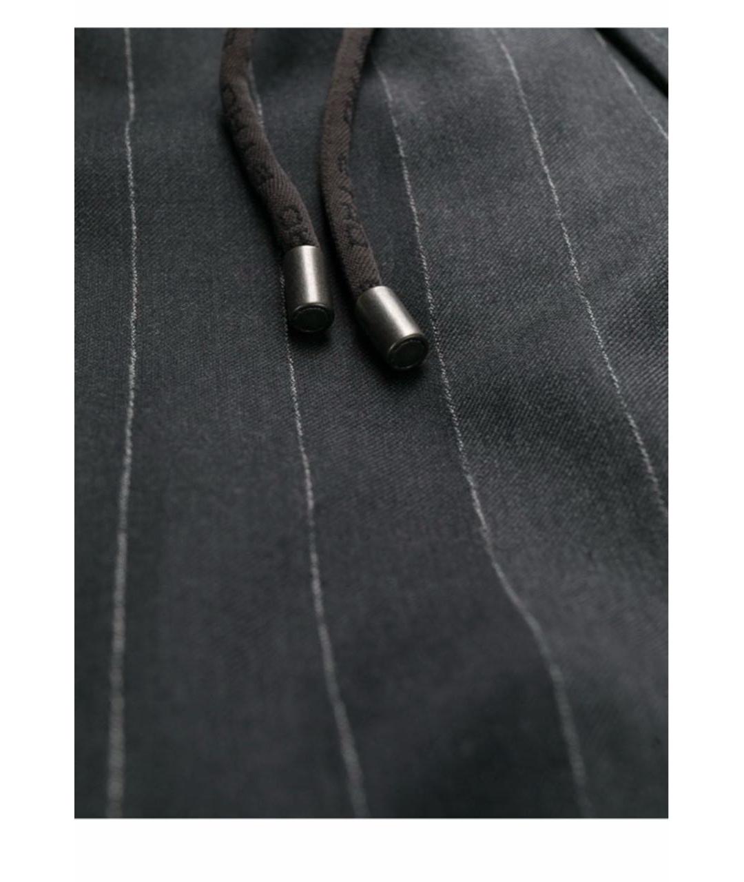 ETRO Серые шерстяные повседневные брюки, фото 7