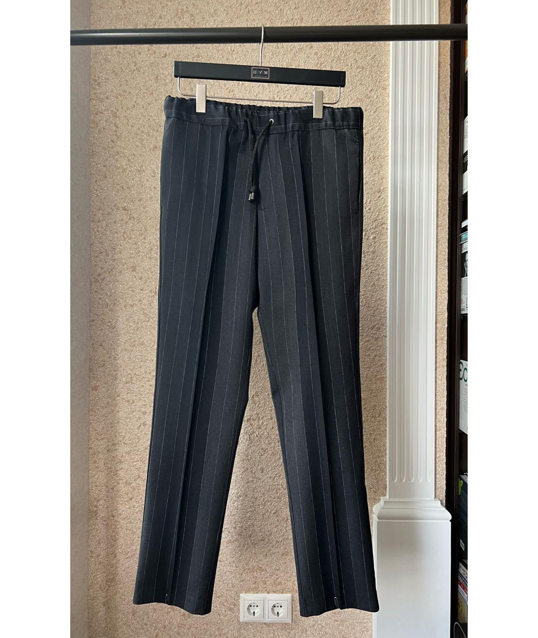 ETRO Серые шерстяные повседневные брюки, фото 8