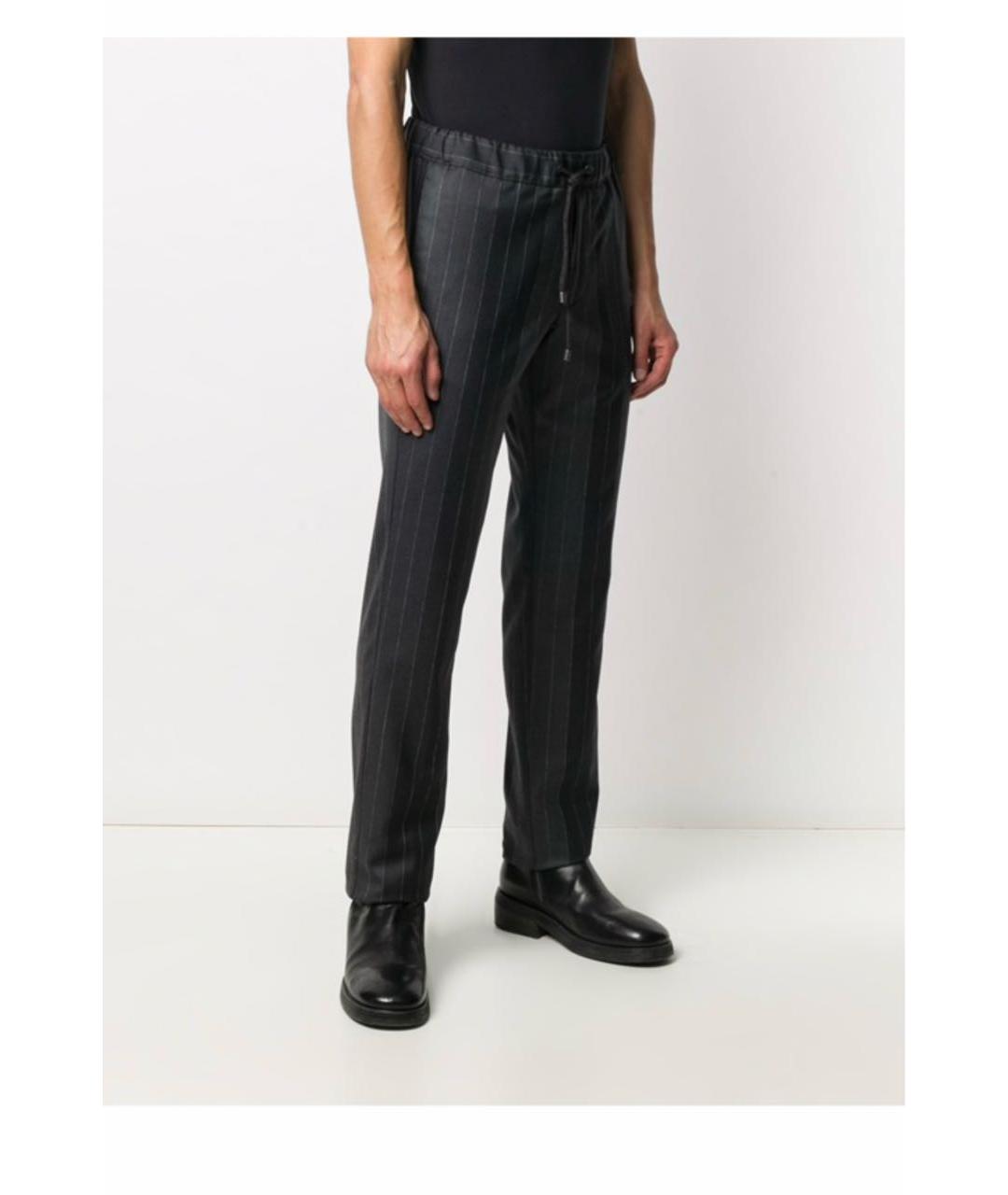 ETRO Серые шерстяные повседневные брюки, фото 4